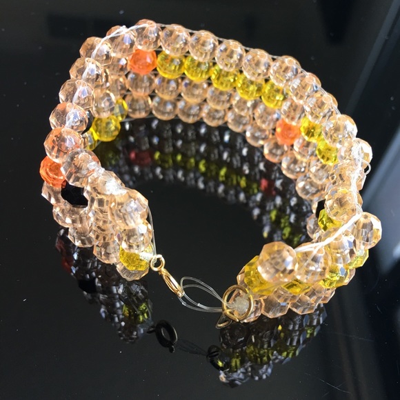 Modern nude beaded bling bracelet - Picture 2 of 4